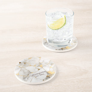 Schwarzer Goldmarmor Personalisiert etabliert Getränkeuntersetzer