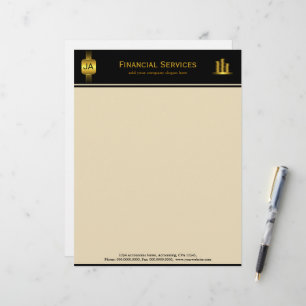 Schwarzer Goldmünze-Buchhalter-Geschäfts-Briefko Briefbogen