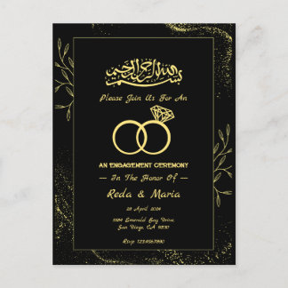 Schwarzer Goldring Islamische Muslimische Verlobun Postkarte