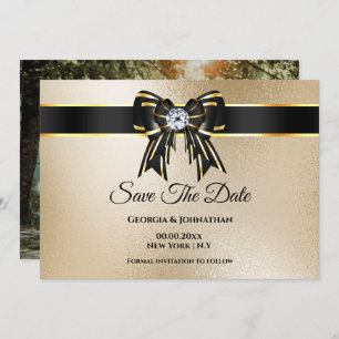 Schwarzer Goldschimmer DIY Foto Eleganter Luxus Save The Date