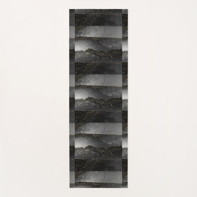 Schwarzer Gradient kosmischer Sternraum Yogamatte (Vorderseite)