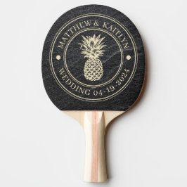 Schwarzer Granitstein Ananas Hochzeitsnamen Tischtennis Schläger