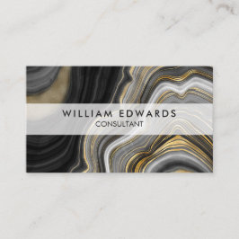Schwarzer Graue und goldener Marmorstein Visitenkarte