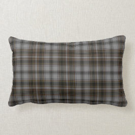 Schwarzer grauer BrownTartan kariert Lendenkissen