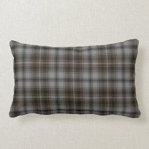 Schwarzer grauer BrownTartan kariert Lendenkissen