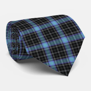Schwarzer grauer hellblauer Tartan kariert Krawatte