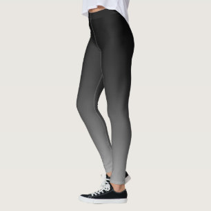 Schwarzer Grauer Ombre Gradient Leggings