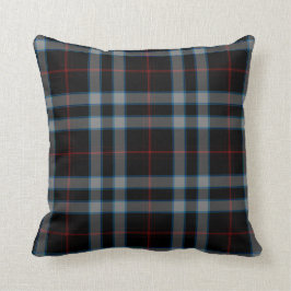 Schwarzer grauer roter blauer Tartan kariert Kissen