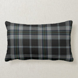 Schwarzer grauer Tartan kariert Lendenkissen