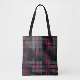Schwarzer Grauer und Rosa Tartan-Druck Karo Schott