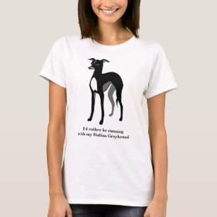 Schwarzer Grauhound-Benutzerdefinierter Text T-Shirt