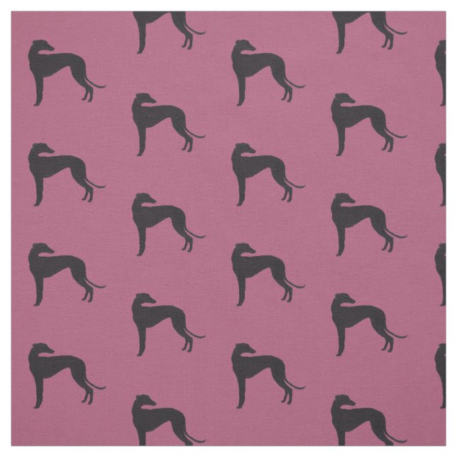Schwarzer Grauhund Silhouette Hund Kunststoffe Stoff (Muster)