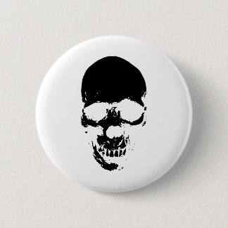 Schwarzer grimmiger Sensenmann Skull Button