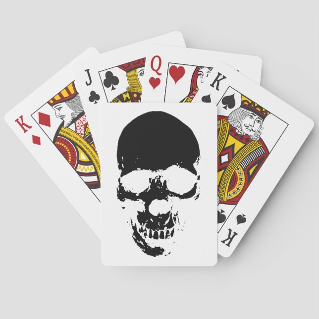 Schwarzer grimmiger Sensenmann Skull Spielkarten (Rückseite)