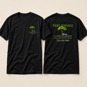 Schwarzer Grüner Baumpflege-Service Arborist Profi T-Shirt