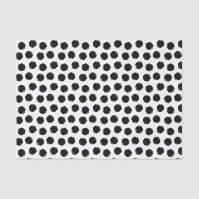 Schwarzer Grunge Polka Dot Papier (Vorderseite)
