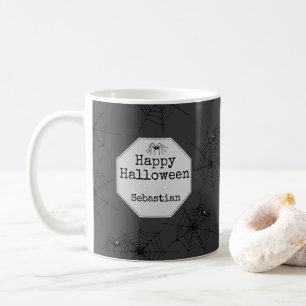 Schwarzer Grusel-Spinnen-Halloween-Becher Kaffeetasse