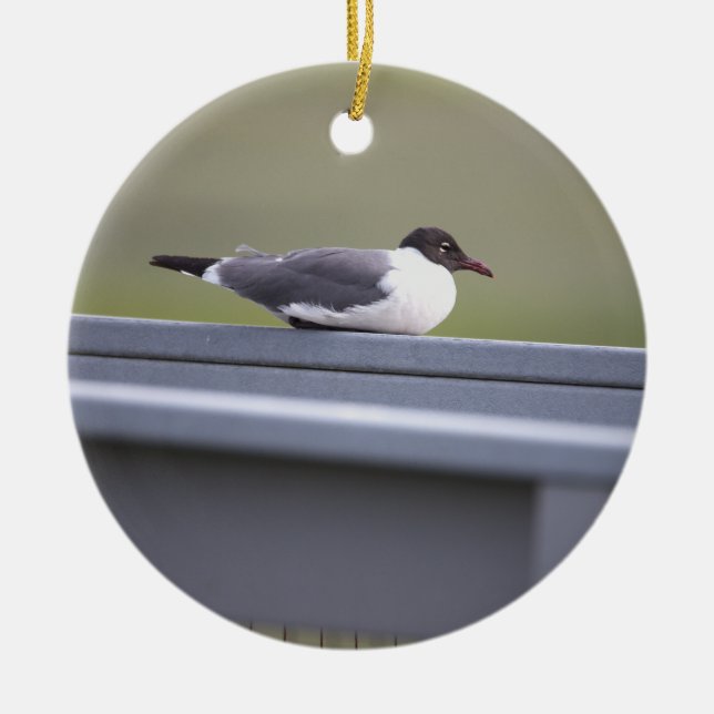 Schwarzer Gull-Ornament Keramik Ornament (Vorne)