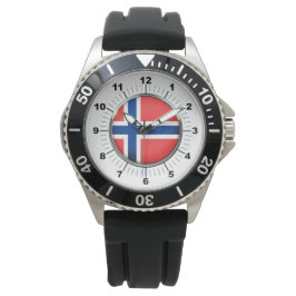 Schwarzer Gummi-Strap-Watch auf der norwegischen F Armbanduhr