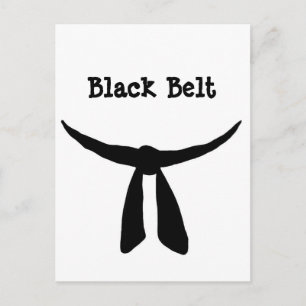 Schwarzer Gurt-Party Einladungspostkarte