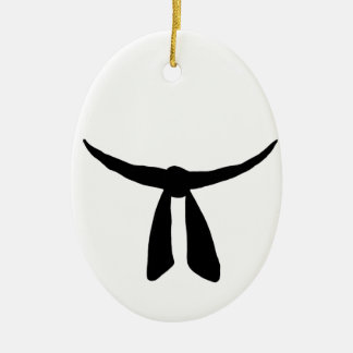 Schwarzer Gurt-Party Keramikornament