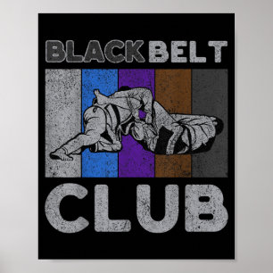 Schwarzer Gürtel Club Vintage BJJ Brazilian Jiu Ji Poster