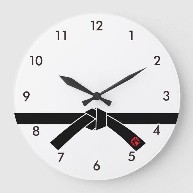 Schwarzer Gürtel, Kampfkunst 黒 帯, 武 道 Große Wanduhr (Vorderseite)