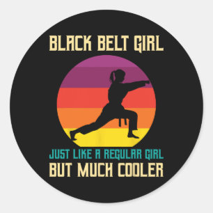 Schwarzer Gürtel Werbeaktion Funny Black Belt Kara Runder Aufkleber