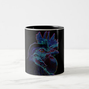 Schwarzer Hahn Zweifarbige Tasse