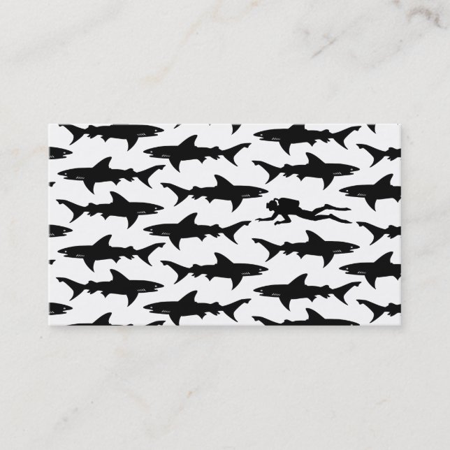 Schwarzer Haifisch-elegantes Visitenkarte (Vorderseite)