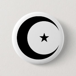 Schwarzer Halbmond und Stern für Ramadan Button