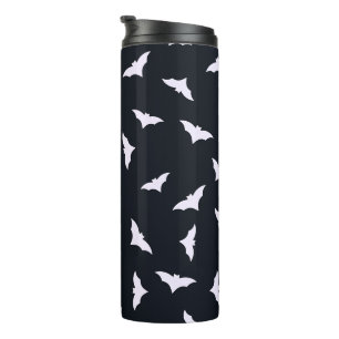 Schwarzer Halloween-Fledermaus Thermosbecher