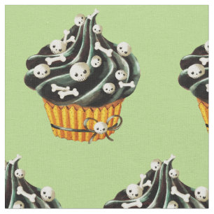 Schwarzer Halloween-kleiner Kuchen mit den kleinen Stoff