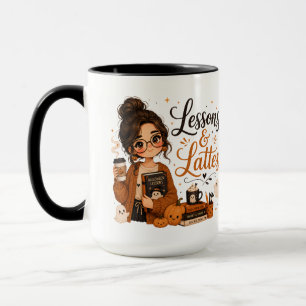Schwarzer Halloween-Lehrer-Mug Funny Spooky Latte Tasse
