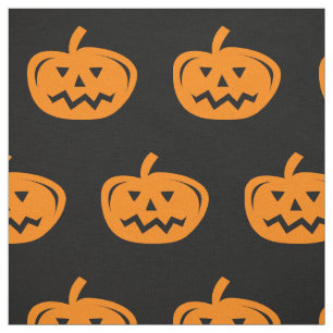 Schwarzer Halloween-Stoff mit geschnitzten orangen Stoff