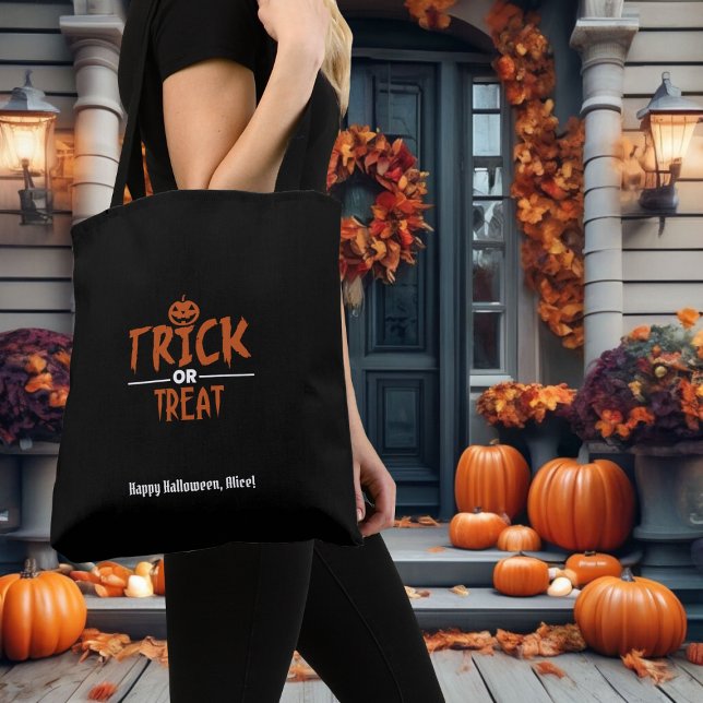 Schwarzer Halloween-Trick oder Drucktasche (Black Halloween "Trick Or Treat" Print Bag)
