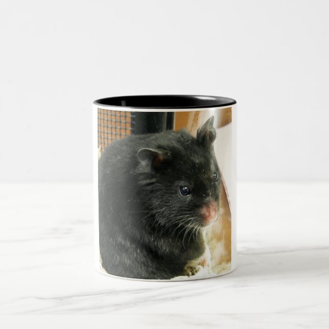 Schwarzer Hamster Zweifarbige Tasse (Mittel)