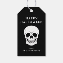Schwarzer Happy Halloween Geschenkanhänger