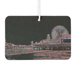 Schwarzer Hartglas Santa Monica Pier Autolufterfrischer