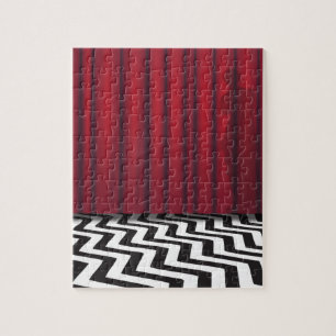 Schwarzer Häuschen-Rot-Raum Puzzle