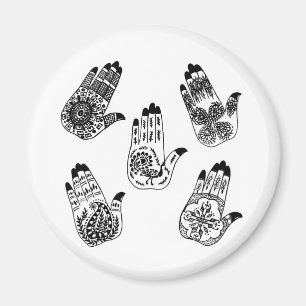 Schwarzer Henna Tattoo Hands Magnet