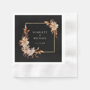 Schwarzer Herbst Hochzeit Serviette