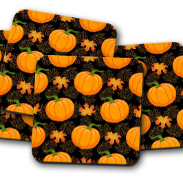 Schwarzer Herbstpumpen | Pumpkin Cork Untersetzer