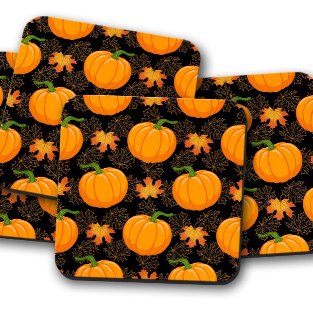 Schwarzer Herbstpumpen | Pumpkin Cork Untersetzer (Von Creator hochgeladen)