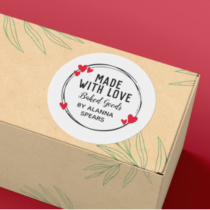 Schwarzer Herzkranz aus Liebe Runder Aufkleber