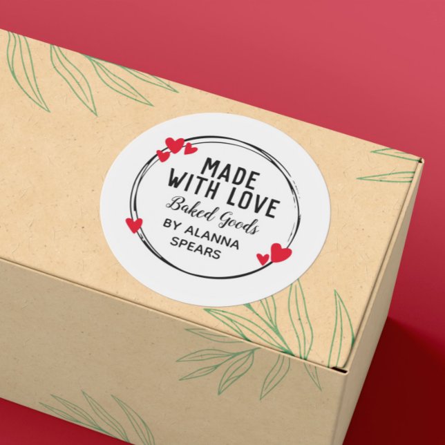 Schwarzer Herzkranz aus Liebe Runder Aufkleber (Von Creator hochgeladen)