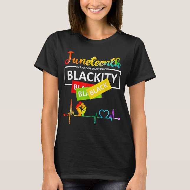 Schwarzer Herzschlag Schwarzgeschichte Afrika T-Shirt (Vorderseite)