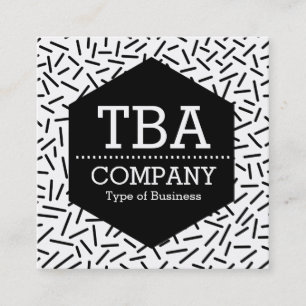 Schwarzer Hexagon - Abstrakt 300117 Quadratische Visitenkarte