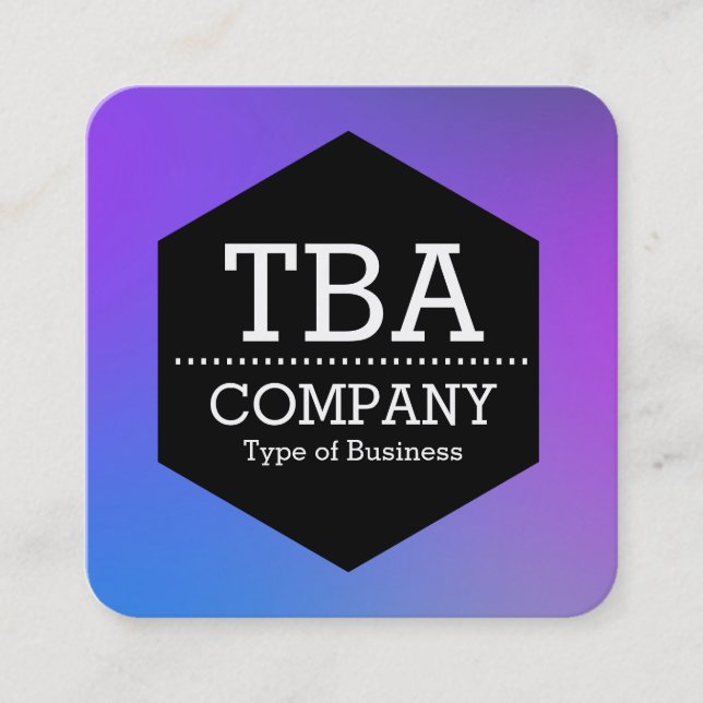 Schwarzer Hexagon - Weiche Gradient Quadratische Visitenkarte (Vorderseite)
