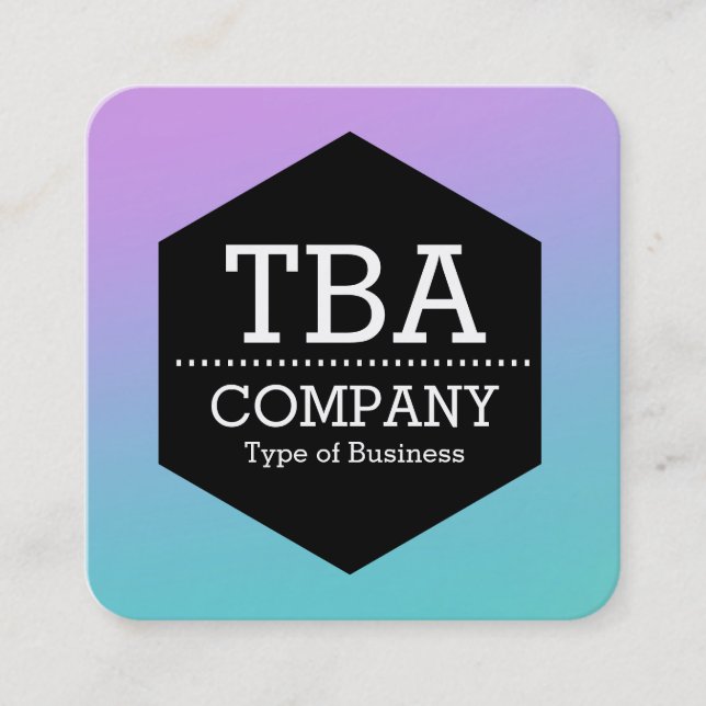 Schwarzer Hexagon - Weiche Gradient Quadratische Visitenkarte (Vorderseite)